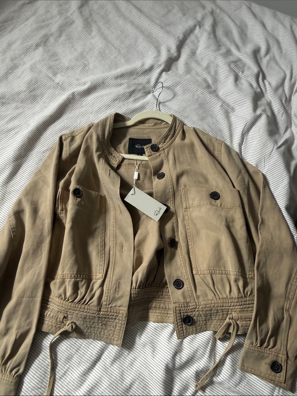 rag & bone Cropped Utility Jacket in Tan
